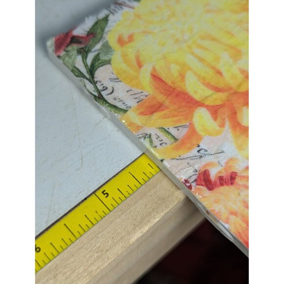 Handmade Floral & Butterfly Decoupage Tile Coasters - Set of 4 - Picture 4 of 4